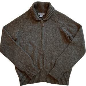 Eddie Bauer Sweater Womens Med Green Cardigan Wool Blend Full Zip Australia made